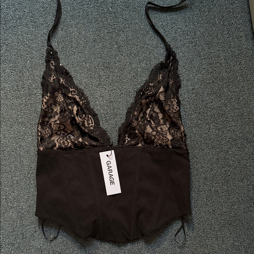 Garage Hannah Lace Halter Corset Top *NWT*